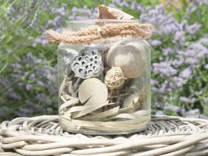 JUTE INTERIOR DISPLAY BALLS DECOR GLASS JAR BOWL STOCKING  WEDDING CHRISTMAS   - Picture 1 of 5