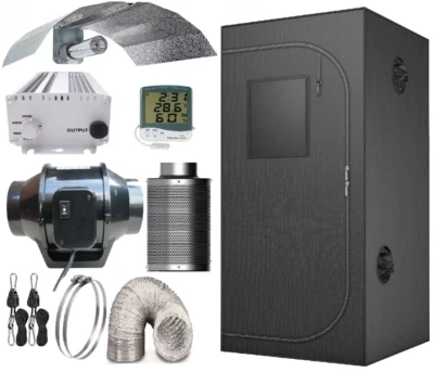 Hydrokultur Growzelt Set 60 x 60 x 140 Indoor Tragbar Raum Silber Mylar Box - Bild 1 von 4