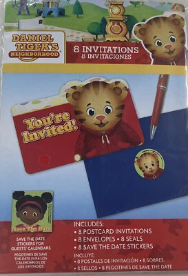 Daniel Tiger's Neighborhood Birthday Party Supplies 8 Postcard Invitations NIP - Image 1 of 2