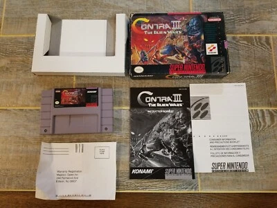 Contra III 3: The Alien Wars (Super Nintendo, SNES) Completo en caja -- Auténtico Foto 1 de 4