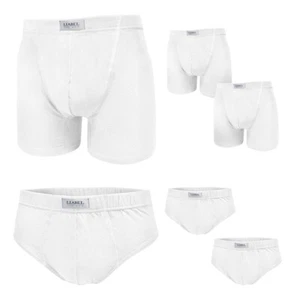 Set 6 Pezzi Uomo BOXER / SLIP LIABEL Cotone Elasticizzato Bianco Tg Forti DD - Foto 1 di 3