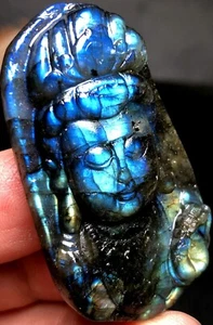 25g Guanyin Bodhisattva carving Labradorite natural crystal Hand Carved Healing - Picture 1 of 7