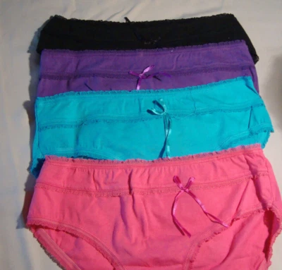 #80- Abrazador de cadera para mujer 4 pares 100 % algodón bonitos colores ropa interior talla Lg nuevo Foto 1 de 3
