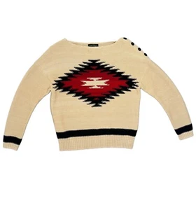 Lauren Jeans Co Ralph Lauren Women’s S Southwestern Aztec Sweater Pullover Boho - Picture 1 of 9