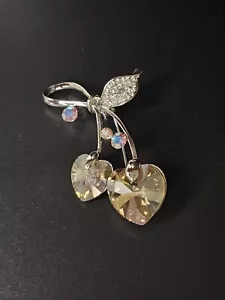 Fashion Cherry Crystal Brooch - Picture 1 of 2