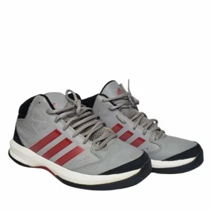 ADIDAS Gray Red Stripe Sneakers - Picture 1 of 9