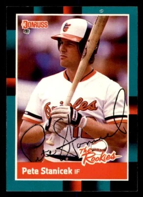 1988 Donruss Rookies Baseball #15 Pete Stanicek Signed Autograph (no COA) *e1 - Image 1 of 2