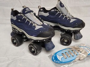 Youth Skechers 4-Wheelers Quad Roller Skates Navy Blue Sz 5 - Picture 1 of 6