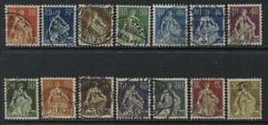 Switzerland 1907-1924 various from 20 centimes to 3 francs used - Bild 1 von 1