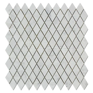 Carrara weiß italienisch (Bianco Carrara) Marmor Diamant (Rhomboid) Mosaikfliese - Bild 1 von 2