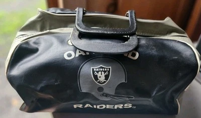 Bolso de Lona Vinilo Oakland Raiders Fútbol Americano NFL Años 70 De Colección - Negro/Plateado Foto 1 de 4