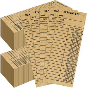 100PCS Reading Log Bookmarks 3x8 Library Cards Brown Gift for Book Lovers - Picture 1 of 8