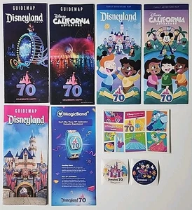 5 mapas guías de aventura de Disneyland 70th y Disney's California, postales, pegatinas  - Imagen 1 de 5