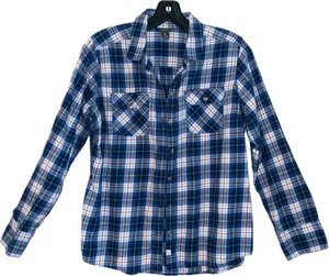 Eddie Bauer Petite Women's Plaid Shirt Long Sleeve Front Pockets Size PM - Picture 1 of 9