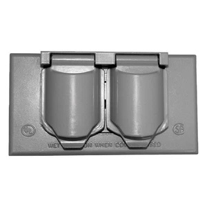 Sigma Electric 14245 Aluminum Gray 1-Gang Duplex Receptacle Cover 4.5 in. - Picture 1 of 1