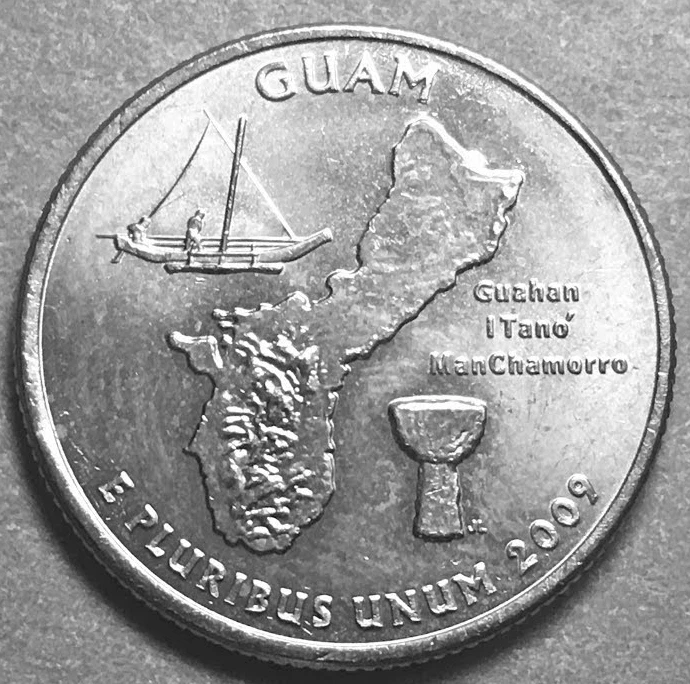 USA - 2009P - Washington ¼ $ - Guam - Rare - Image 1 of 1