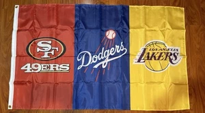San Francisco Los Angeles Teams Flag 3x5ft Dodgers 49ers Lakers LA Champs - Picture 1 of 2