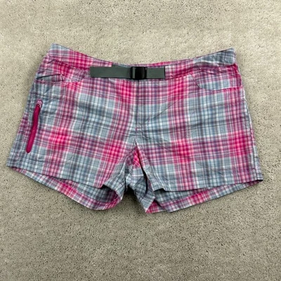 Columbia Shorts Womens Size 14 Pink Blue Flat Front Chino Summer Hiking Travel - Image 1 of 4