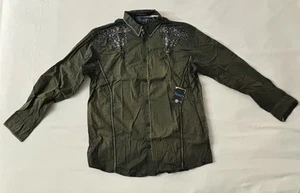 Camisa de manga larga bordada Roar Signature Mystery Tiffany Stones para hombre 2XL - Imagen 1 de 22