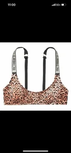 XS VICTORIA'S SECRET Shine Strap VS Logo Tulum Scoop Swim BH Bralette Cheetah - Bild 1 von 7