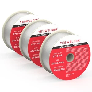 Flux Core Mig Wire .035" E71TGS 2lb Spool - 3 Packs Mild Steel - Picture 1 of 8