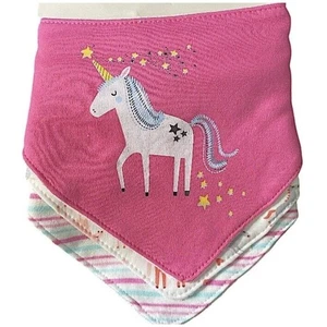 Royale Bebe Bavaglini Neonato Unicorno Nuovo Triangolo Confezione 3 Rosa, Righe Baby Shower Regalo - Foto 1 di 4