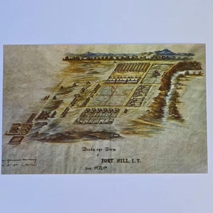 Fort Sill Layout Indian Territory Chrome Postcard Museum Display Military Map - Picture 1 of 8