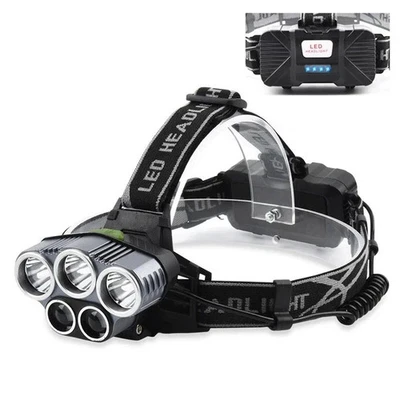 TORCIA  Testa Lampada Frontale 6 LED Ricaricabile Luce USB Caccia Pesca 2025 - Immagine 1 di 4