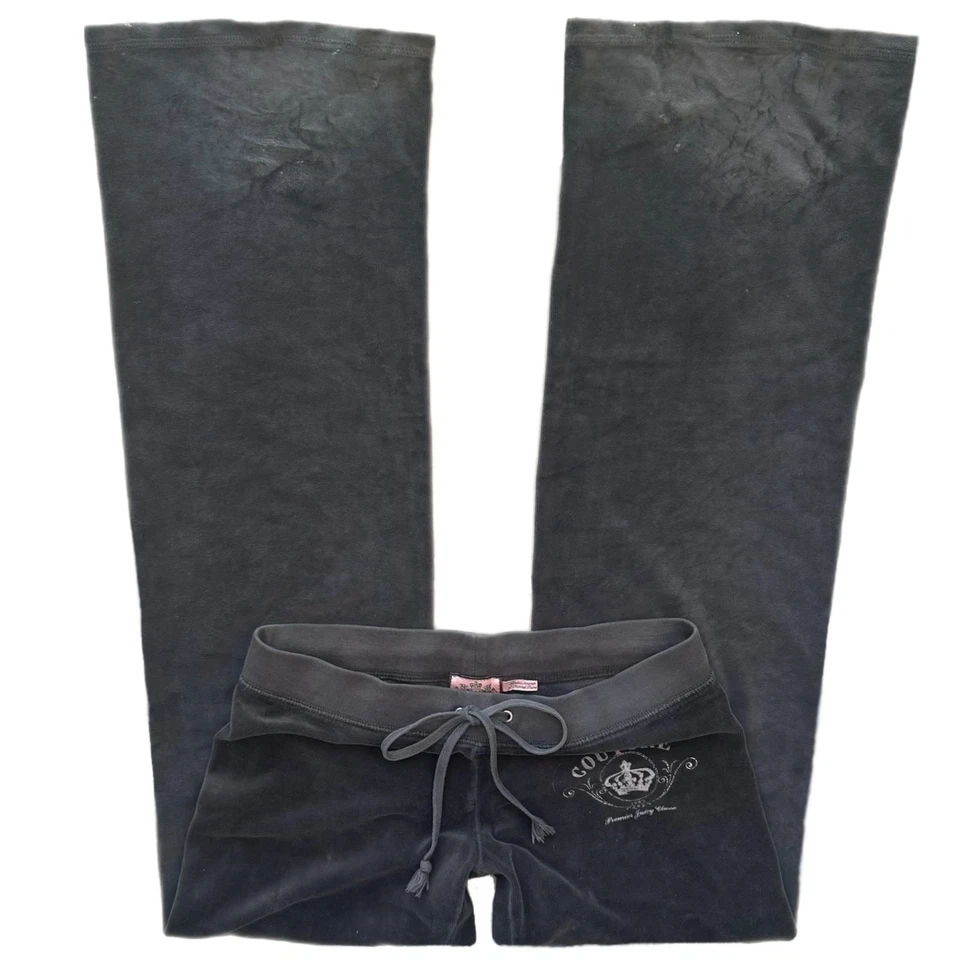 Pantalones deportivos de terciopelo acampanados de tiro bajo gris talla p y2k Juicy Couture Foto 1 de 1