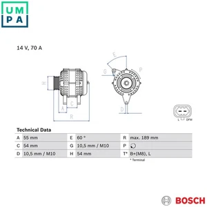 ALTERNATOR 0 986 083 580 FOR VAUXHALL CORSA/Mk/III/VAN CORSAVAN OPEL 3cyl 1.4L - Picture 1 of 10