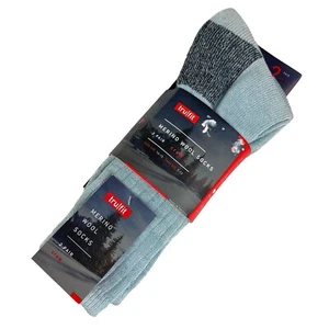 2er-PACK Crew-Socken aus Merinowolle Mischung NEU Herren Größe 10 - 15 grau Fußgewölbestütze TruFit - Bild 1 von 12