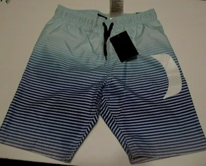 NW Hurley blue boys youth shorts swimsuit trunk sz Small 6 / 8 stripe - Picture 1 of 2