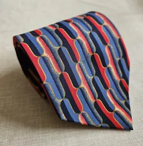 Corbata vintage C&A rojo azul patrón geométrico - Imagen 1 de 7