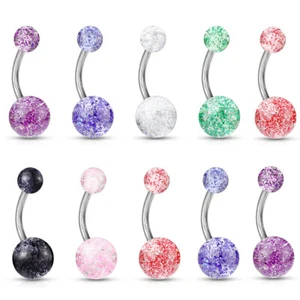 10 Pack Belly Button rings Naval rings 14G Shaft fit most belly piercings - Picture 1 of 3