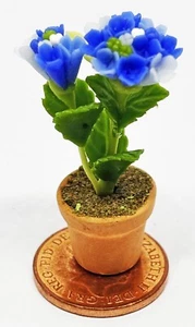 Casa de muñecas ramo de hortensias azul oscuro en maceta de cerámica escala 1:12 flor tumdee - Imagen 1 de 6