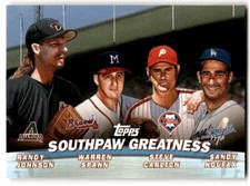2001 Topps Combos Southpaw Greatness (Randy Johnson/Warren Spahn/Steve