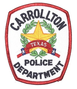 CARROLLTON TEXAS TX Polizei Aufnäher LONE STAR STATE SIEGELKRANZ WEISS ~ - Bild 1 von 1