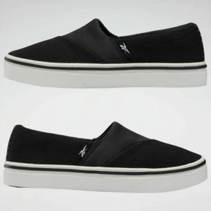 Reebok Katura Womens Walking Casual Slip On Shoes Black/White FZ0474 - Picture 1 of 8