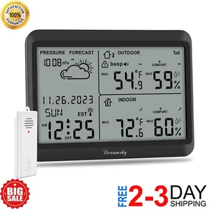 Weather Station Wireless With Digital Atomic Clock, Indoor Outdoor Thermometer - Picture 1 of 22