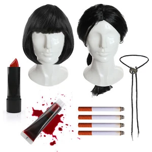 AÑOS 90 PULP FICTION ADULTOS ELEGANTE VESTIDO DISFRAZ VINCENT AND MIA SET PELÍCULA HALLOWEEN - Imagen 1 de 8