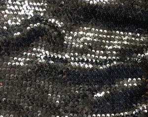 Glamorous Black Sequinned Stretch Knit Fabric for Costumes, Apparel 1 Plus Yards - Picture 1 of 12