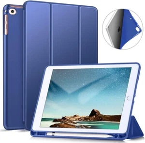 For Amazon Kindle Fire HD 8 / HD 8 Plus Tri Fold Magnet Stand Wallet Case - Blue - Picture 1 of 1