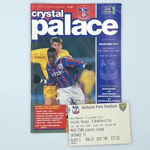 Crystal Palace vs Bradford City Programme & Ticket (8 February, 1997) - Picture 1 of 5