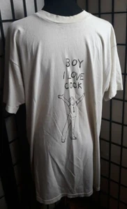 Vintage 1990s T shirt BOY I LOVE COCK no Tags LGBTQ size XL? - Picture 1 of 6