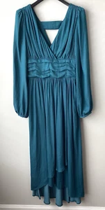 Anthropologie Gwendolyn Maxikleid türkis grün fließend formell MOB klassisch Größe US 4 - Bild 1 von 23