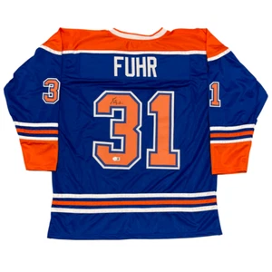 Grant Fuhr Signed Edmonton Oilers Custom Jersey Beckett Witness BAS COA - Picture 1 of 3