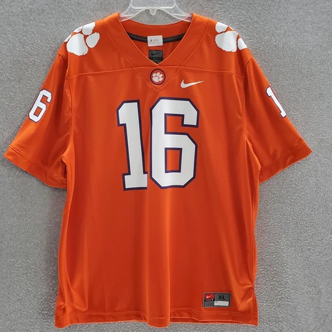 Clemson Tigers Men Jersey XL Orange Nike Logo Graphic Trevor Lawrence 16 Swoosh Cover