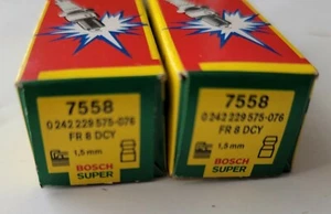 Bosch 7558 Super Spark Plug Cu-Electrode 1.5 mm FR8DCY New Pack of 2 - Foto 1 di 6