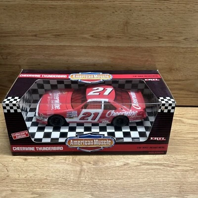 American Muscle 1/18 Die Cast #21 Morgan Shepherd Cheerwine Thunderbird New Seal - Image 1 of 4