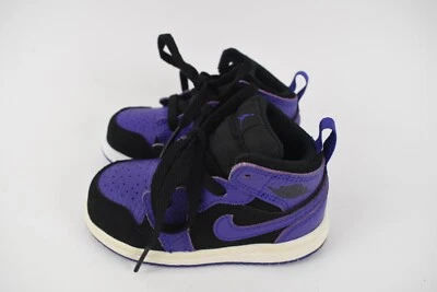 Nike Air Jordan 1 Medianos Niños Pequeños Talla 5C Oscuro Concord Púrpura Zapatos Tenis Foto 1 de 4